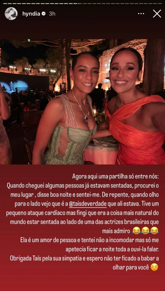 Rita Pereira encontra Taís Araújo nos IEmmy's
