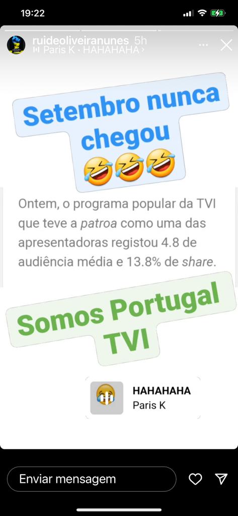 Sem papas na língua, Rui Oliveira não hesitou em 'mandar uma boca' a Cristina Ferreira. A apresentadora assumiu o controlo do Somos Portugal, no domingo, mas o programa não ganhou as audiências.