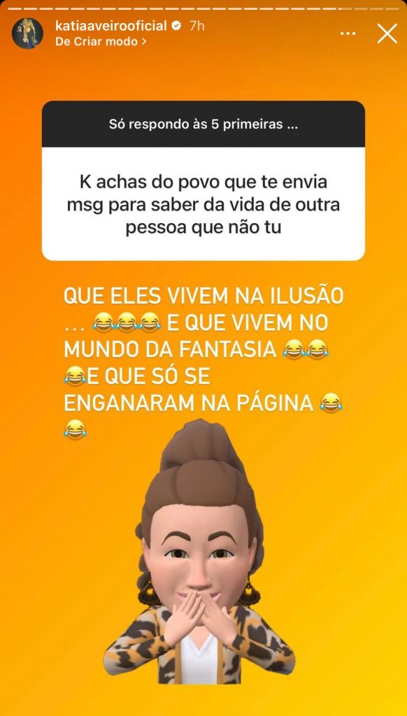 Katia Aveiro esteve a responder a algumas perguntas dos fãs, através das redes sociais