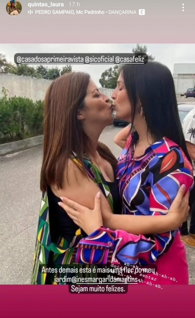 Laura e Inês de "Casados" beijam-se na boca