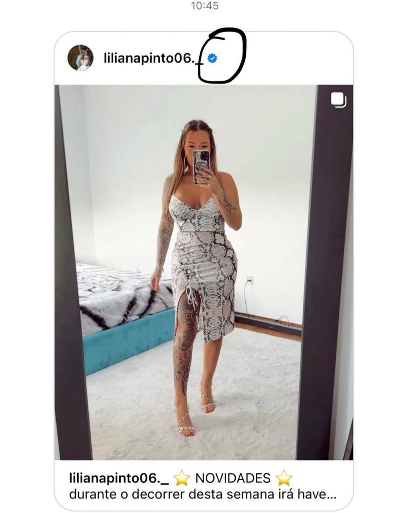 Liliana Rodrigues, agora Liliana Pinto após ter casado com Bruno Khalifa, fez um desabafo público por não ter a conta verificada no Instagram.