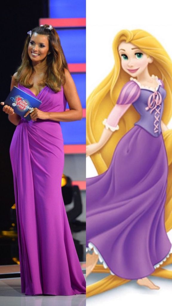 Maria Cerqueira Gomes vestida de Rapunzel