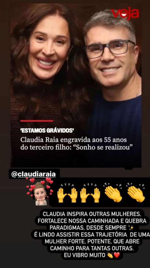 Katia Aveiro reage à notícia da gravidez de Cláudia Raia