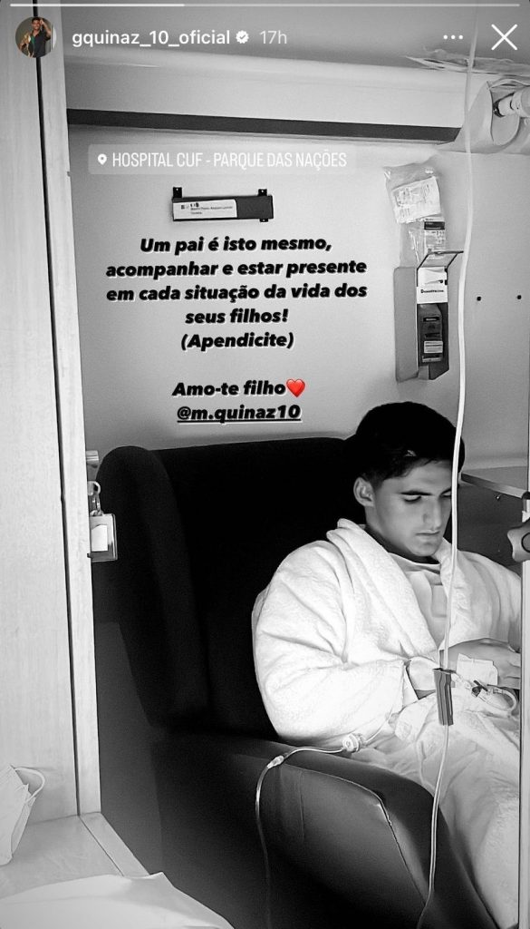 O filho de Gonçalo Quinaz foi parar ao hospital devido a uma apendicite. O comentador de social da TVI partilhou uma mensagem especial.