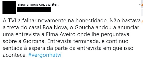 Pergunta sobre Georgina não foi transmitida na entrevista de Elma Aveiro a Manuel Luís Goucha