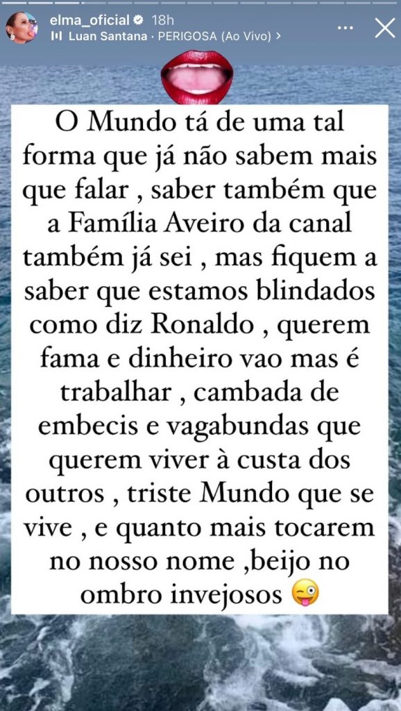 Elma Aveiro deixou uma mensagem de apoio especial a Tatiana Boa Nova e aproveitou o embalo para dar um recado aos haters. Saiba tudo.