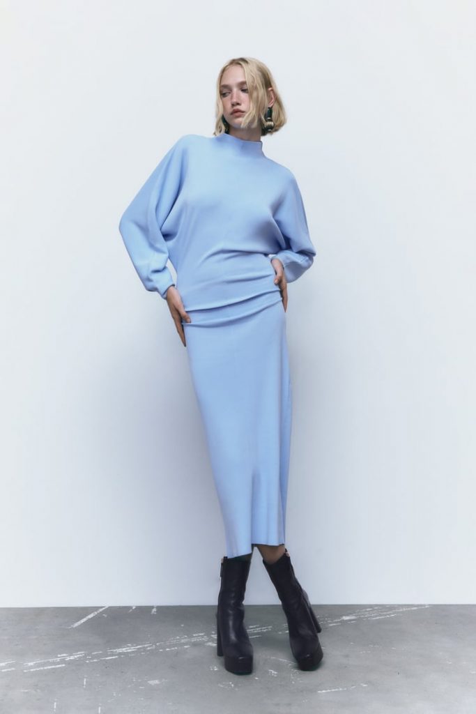 Vestido de malha, manga ampla- Zara - 49,95€