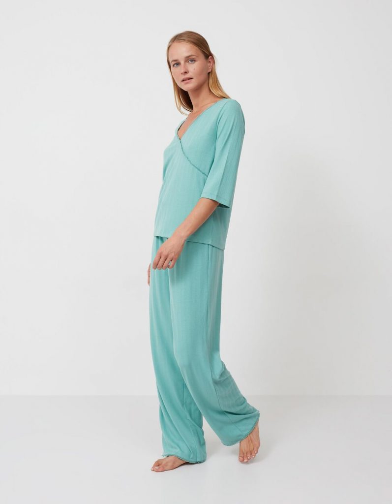Pijama Canelado, Mulher, Verde Claro - Mo - €25,99