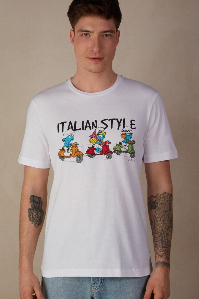T-shirt Smurfs Italian Style em Algodão - Intimissimi Uomo - 25,90 €
