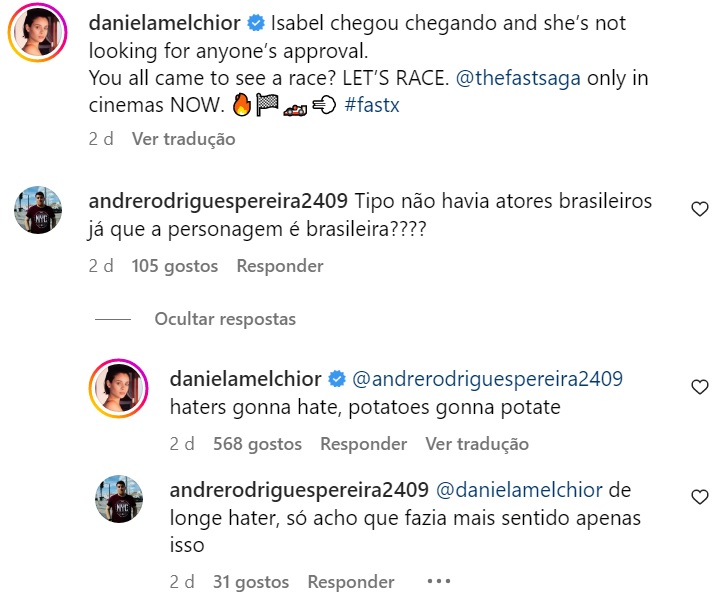 A resposta de Daniela Melchior