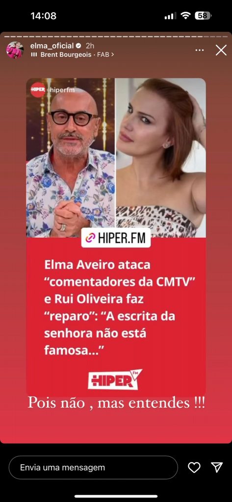 Reação de Elma Aveiro